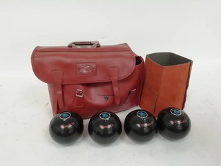 Henselite Classic II 3 Heavy Lawn Bowls Set of 4 Black