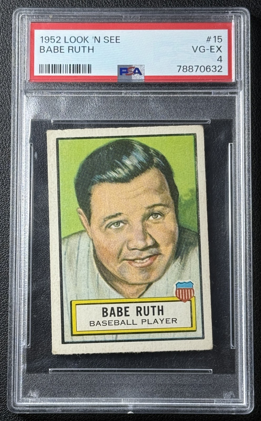 BABE RUTH PSA 4 1952 TOPPS LOOK 'N SEE R714-16 BASEBALL CARD #15 VINTAGE