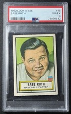 BABE RUTH PSA 4 1952 TOPPS LOOK 'N SEE R714-16 BASEBALL CARD #15 VINTAGE