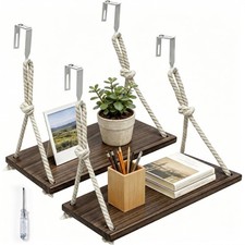 2-Pack Cubicle Shelf Hanging, Office Cubicle Wall Shelf with Rope Adjustable ...