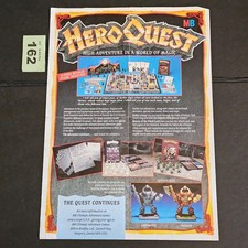 HeroQuest Space Crusade MB GW A4 90's Advertising Ephemera Leaflet Fantasy RPG