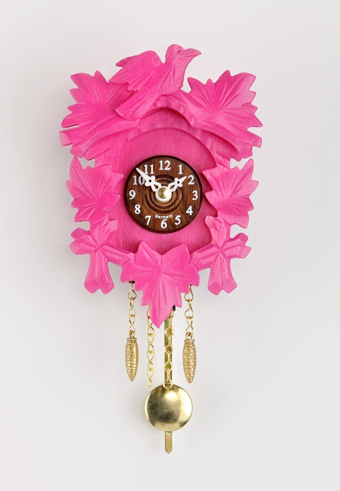 Kuckulino Black Forest Clock with Quartz Movement and Cuckoo Chime, Pink TU