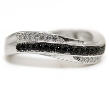 1CT Treated Black Sapphire Topaz 925 Genuine Sterling Silver Ring Sz 7 MB5-8