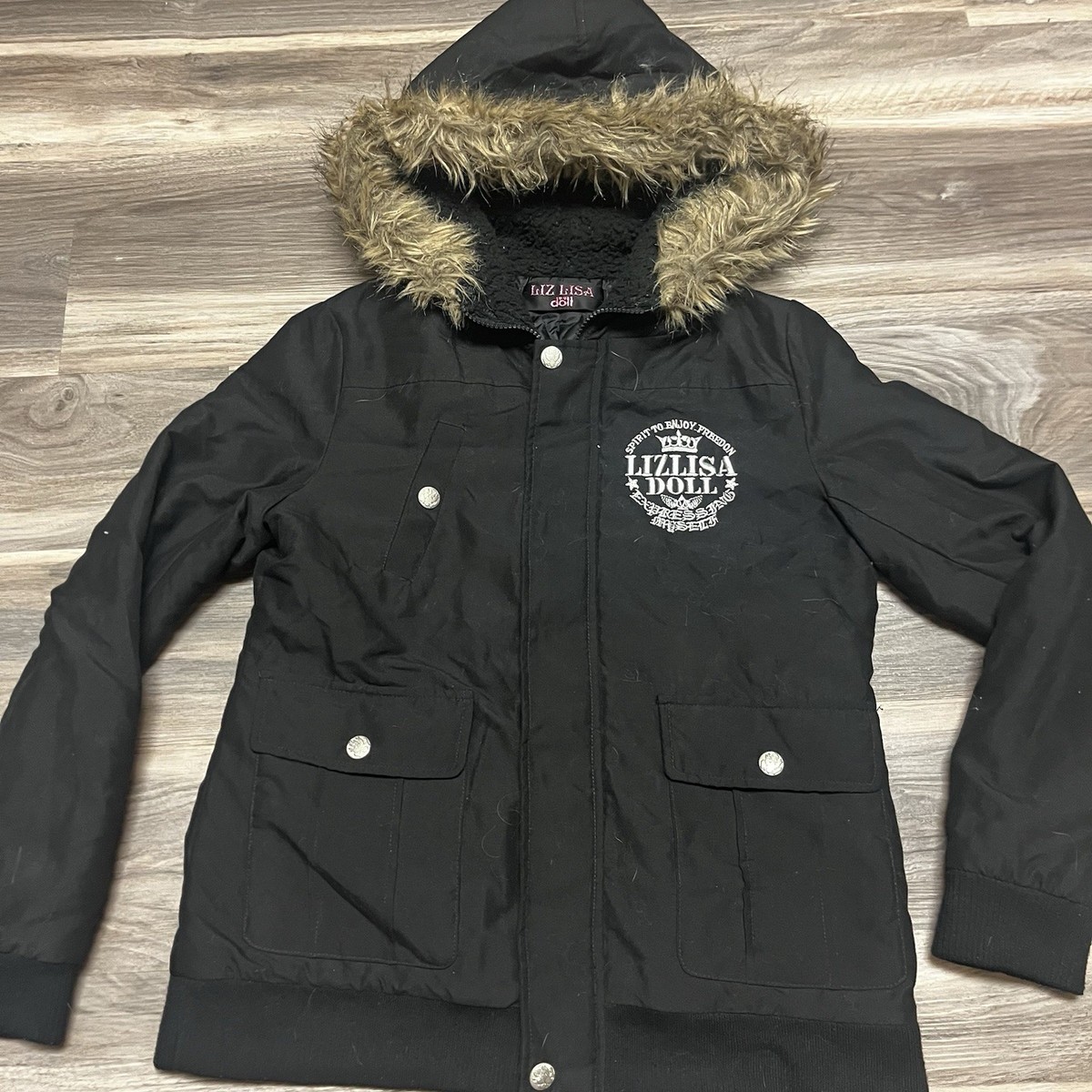 Liz Lisa Doll Kawaii Lolita Faux Fur Black Bomber Jacket | eBay Liz Lisa Doll Kawaii Lolita Faux Fur Black Bomber Jacket | eBay