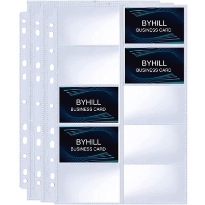 30 Pack 600 Pockets Business Card Sleeves Binder Sheets, Ultra-Clear Business...