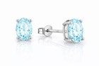 GENUINE 1.86 Cts AQUAMARINE STUD EARRINGS 14k WHITE GOLD - Free Appraisal - NWT — photo 4