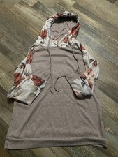 Women  s Nice Flower Hoodie Sweatshirt With Pocket Small