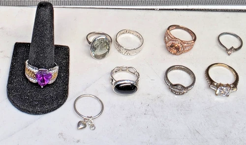 Sterling .925 Assorted Lot of Designer and vtg rings 41.87g  10 rings