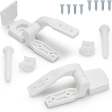 White Plastic Toilet Seat Hinge Replacement with Bolts Screw and Nuts
