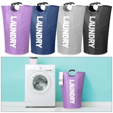 90L Large Laundry Basket Laundry Hamper Bag Washing Bin Clothes Bag Collapsible