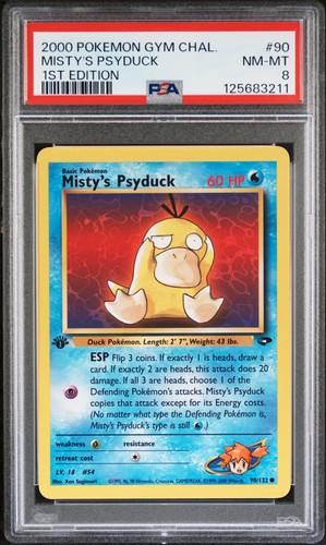 Misty's Psyduck (1st Edition) graded PSA 8 for sale on eBay
