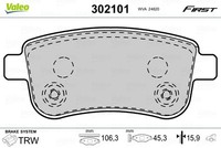 Bremsbelagsatz, Scheibenbremse 302101 Valeo FüR Renault