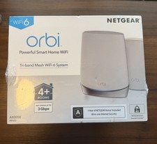 Netgear Orbi Tri Band Mesh Whole Home WiFi 6 AX3000 RBK652S 2PK BRAND NEW SEALED