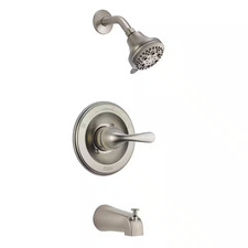 Classic 1-Handle Wall Mount Tub and Shower Faucet Trim Kit in Stainless Valve N