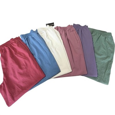 BonWorth Elastic Waist Pull On Pants Lot of 6 Medium Multi Color Straight Leg M