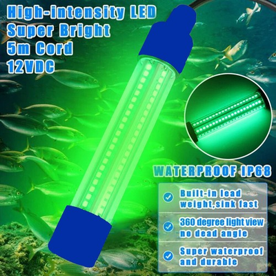 #ad #ad 12V Waterproof 225LED 55000LM Green Underwater Submersible Night Fishing Light $10.99