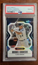 2007 Topps Finest Miguel Cabrera🏆BLACK REFRACTOR🌈PSA 10⭐️GEM MINT💎Rare🚨/99