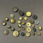 Antique Civil War Earlier Brass Uniform Buttons Eagles Republican Back Marks Old