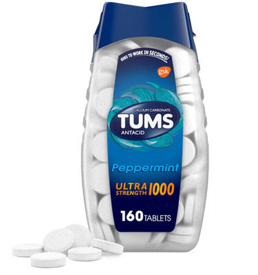TUMS Ultra Strength Chewable Antacid Tablets for Heartburn Relief-160 Count