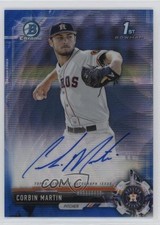 2017 Bowman Draft Chrome Pick Blue Wave Refractor 9/150 Corbin Martin Auto c6h