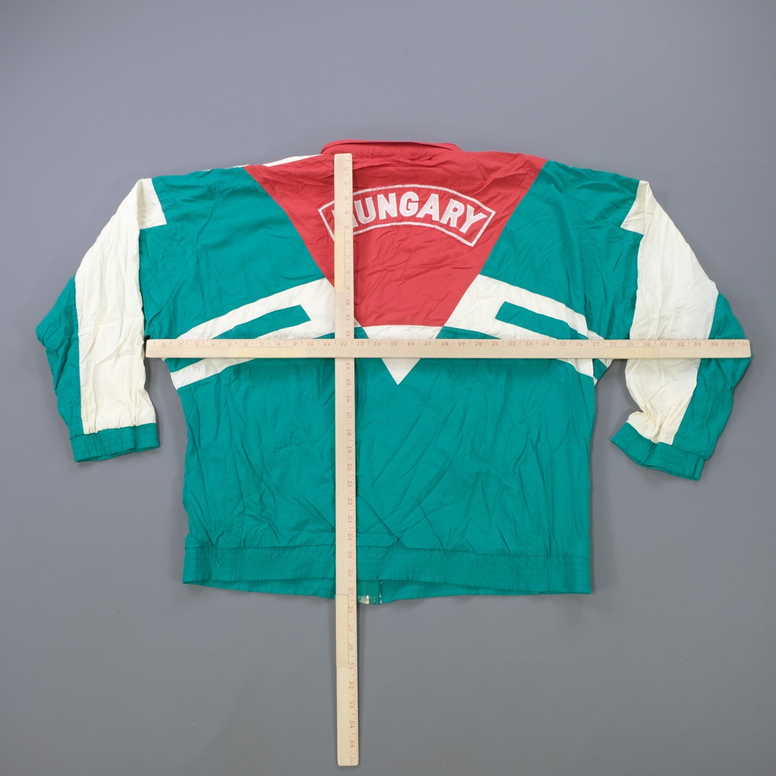 Rare VTG ADIDAS Hungary Soccer Olympics Anthem Color Block Track Jacket 90s SZ 9 image 9