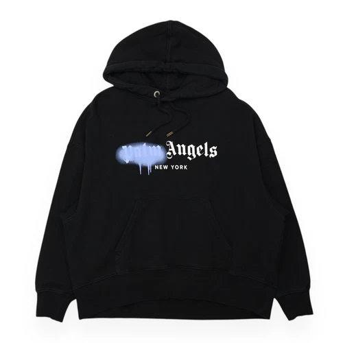 Felpa con cappuccio Palm Angels Sprayed New York taglia media nera