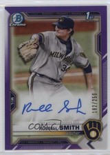 2021 Bowman Draft Chrome Pick Purple Refractor 182/250 Russell Smith Auto 1k5
