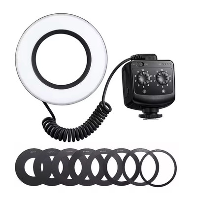 Godox Ring72 Makro-LED-Ringlicht mit 8 Objektivadapterringen für Canon Nikon