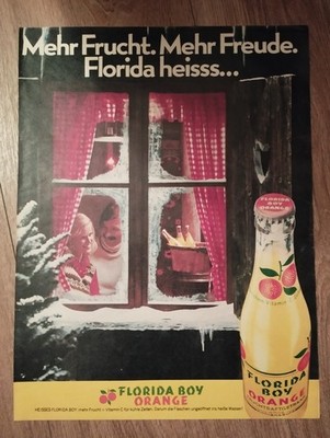 ORIGINAL ADVERTISING 1970 FLORIDA BOY Orange Fruit Juice Drink + DOORNKAAT
