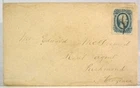1860s CONFEDERATE CIVIL WAR COVER WITH 10 CENT CONFEDERATE STAMP CSA #12-KB