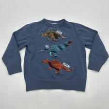 H M Sweater Youth Girl Size 4 Sequins Blue .. 31393