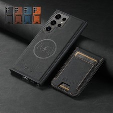 Magnetic Case For Samsung Galaxy S26 Ultra S25 S24 S23 w/ Detachable Card Wallet