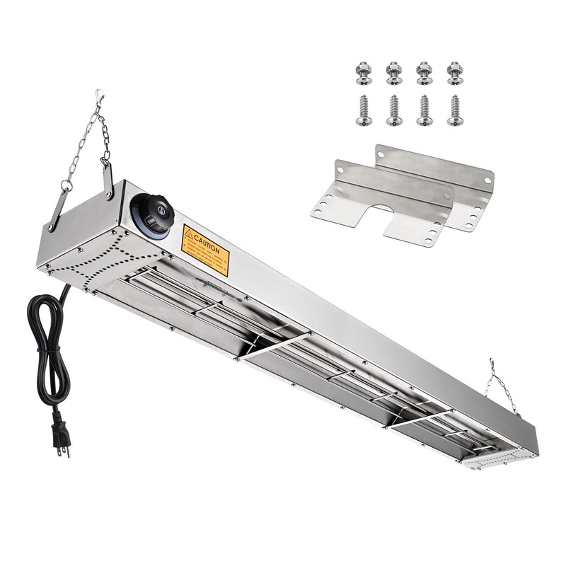 WeChef 43" 1100W Electric Strip Heater Food Warmer Stainless Steel Heating Lamp