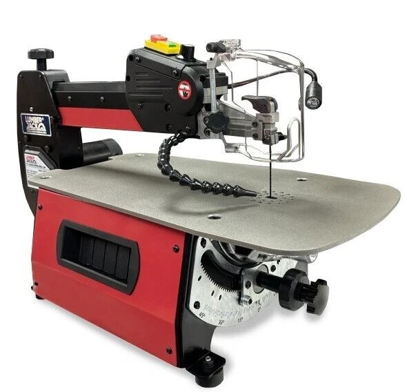 18"" Scroll Saw Variable Speed Dual Tilt Arm LED Light Air Blower Dust Port 230V
