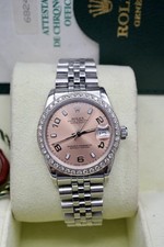 Rolex Datejust Midsize 31mm Salmon Arabic Dial Jubilee Diamond Bezel