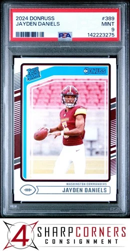 2024 PANINI DONRUSS #389 JAYDEN DANIELS RC RATED ROOKIE PSA 9