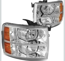 Pair Of 2 Headlights For 2007-2013 Silverado 1500 2007-2014 Silverado 2500