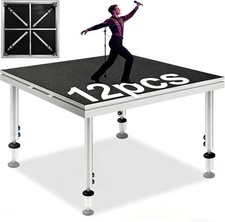 Portable Stage Platform 4x4 12 PC DIY Stage Platform 24"-40" Height Adjustable