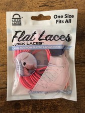 Flat Laces | No Show Elastic Lacing System | Flat Pink | New/Unopened