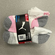 Puma Women's Size 5-9.5 10 Pair No Show Socks CoolMax Multicolor M0711