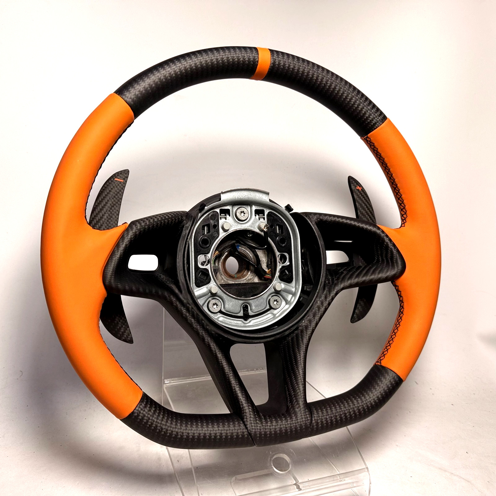 Matte Carbon steering wheel McLaren MP4 570S 650S 675LT GT Orange leather NO EX