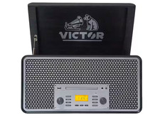 Monument 8-in-1 Graphite Music Center with 3-Speed Turntable  Dual Blue Tooth 