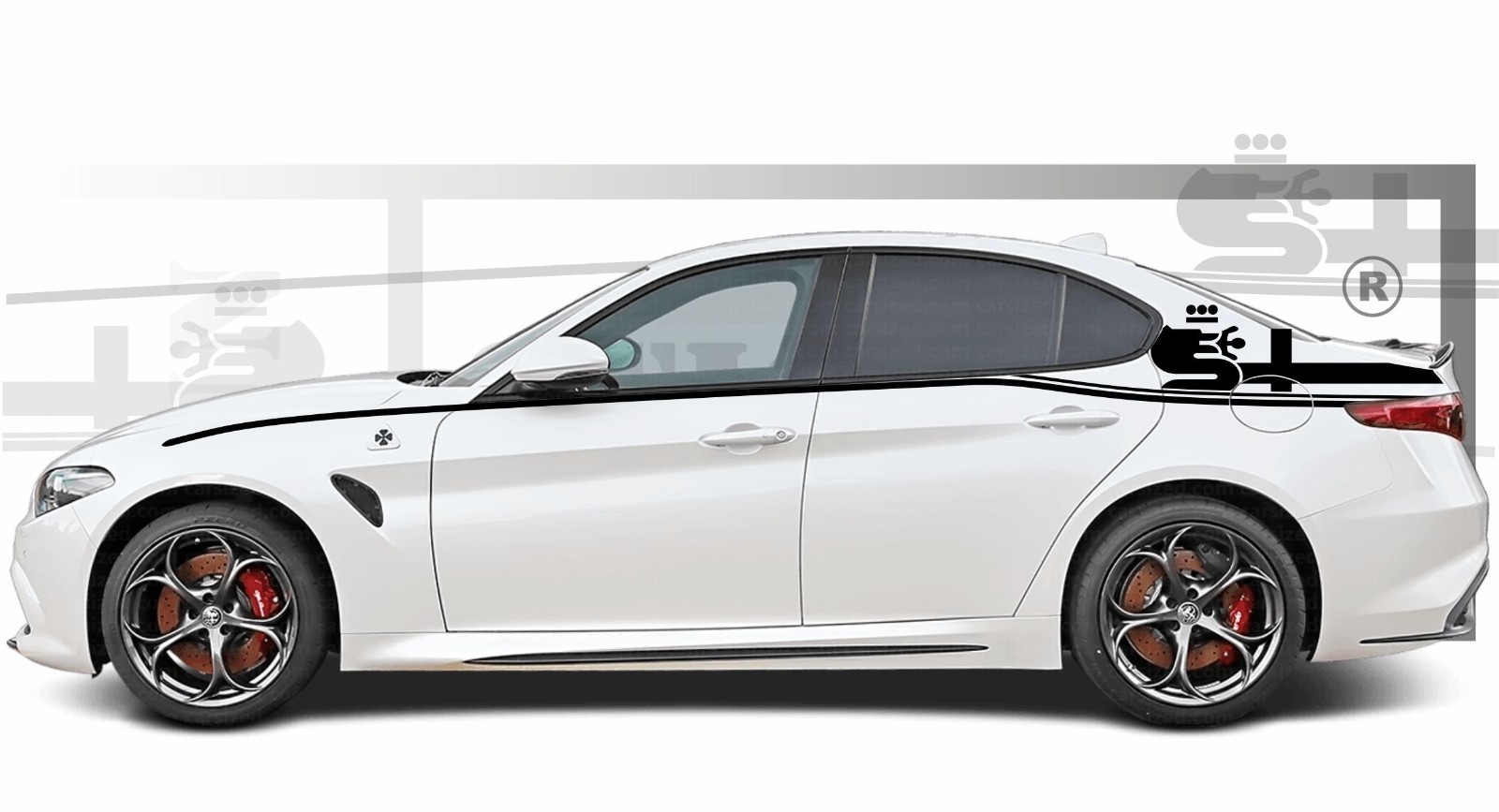 Kit autocollant automobile universel look sportif pour Alfa Romeo