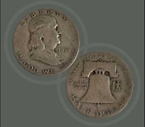 1951 50 Cents  Franklin Half Dollar