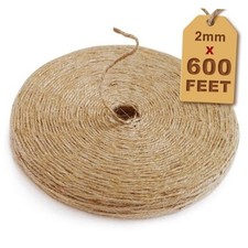 PerkHomy 600 Feet Natural Jute Twine Long 600 Feet 182M 2mm 1/12 In Flat