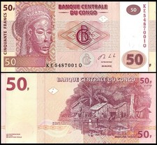 CONGO DEMOCRATIC REPUBLIC 50 Francs, 2013, P-97, UNC World Currency