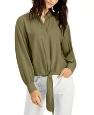 INC International Concepts Womens Large Tie Front Button Down Blouse $59 347