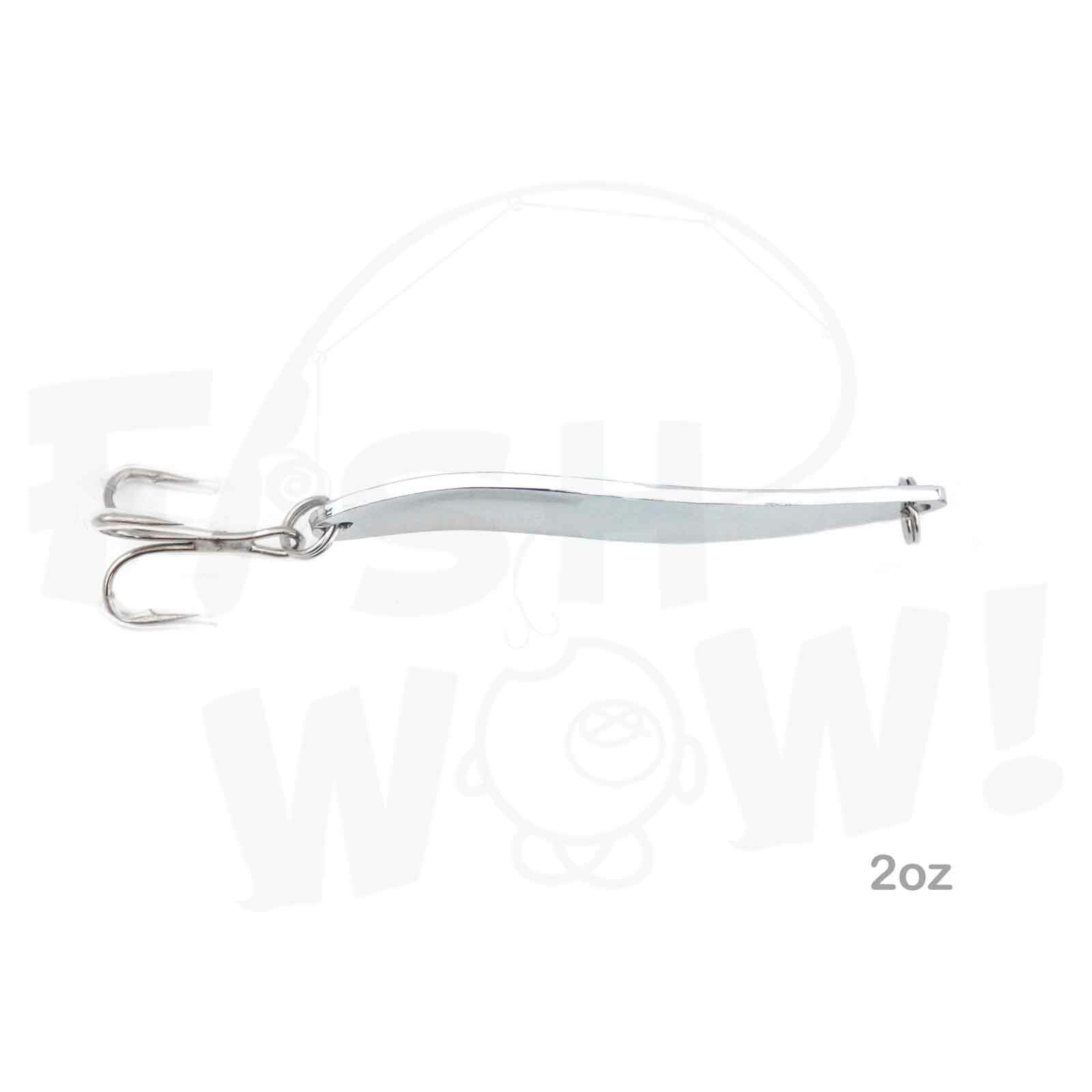 15pcs 2oz Fishing Spoons Trolling Flutter Treble Hook Casting Jigs Silver tape - Image 6