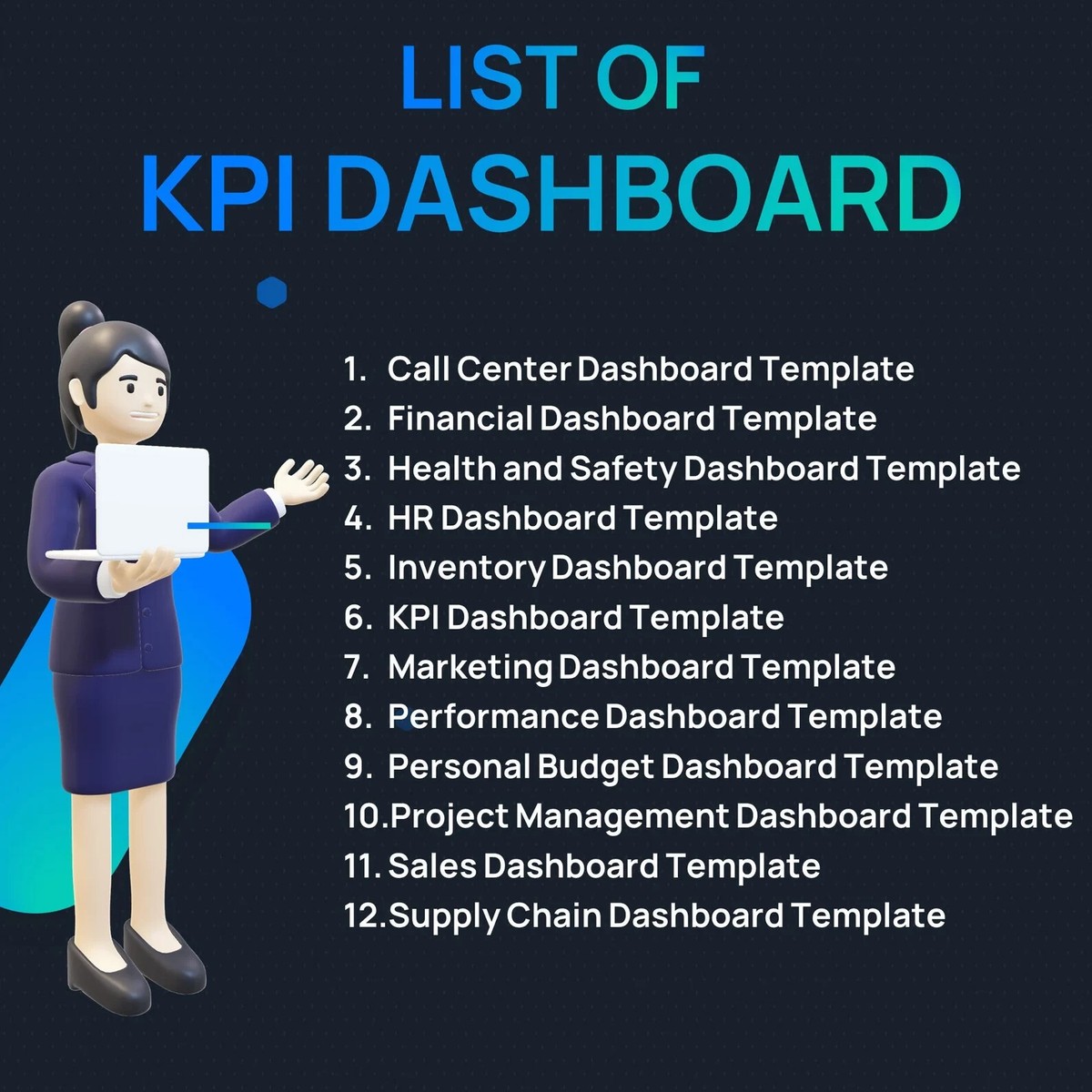 12 EXCEL KPI Data Dashboard EXCEL Dashboard Ready to use
