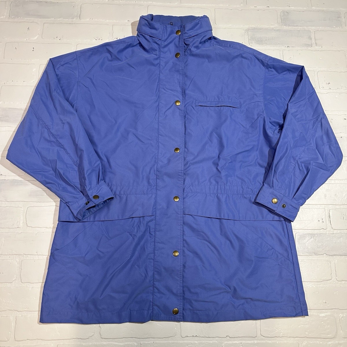 Women's Utility Hooded Jacket Purple Medium Full Zip Snap Women's Utility Hooded Jacket Purple Medium Full Zip Snap